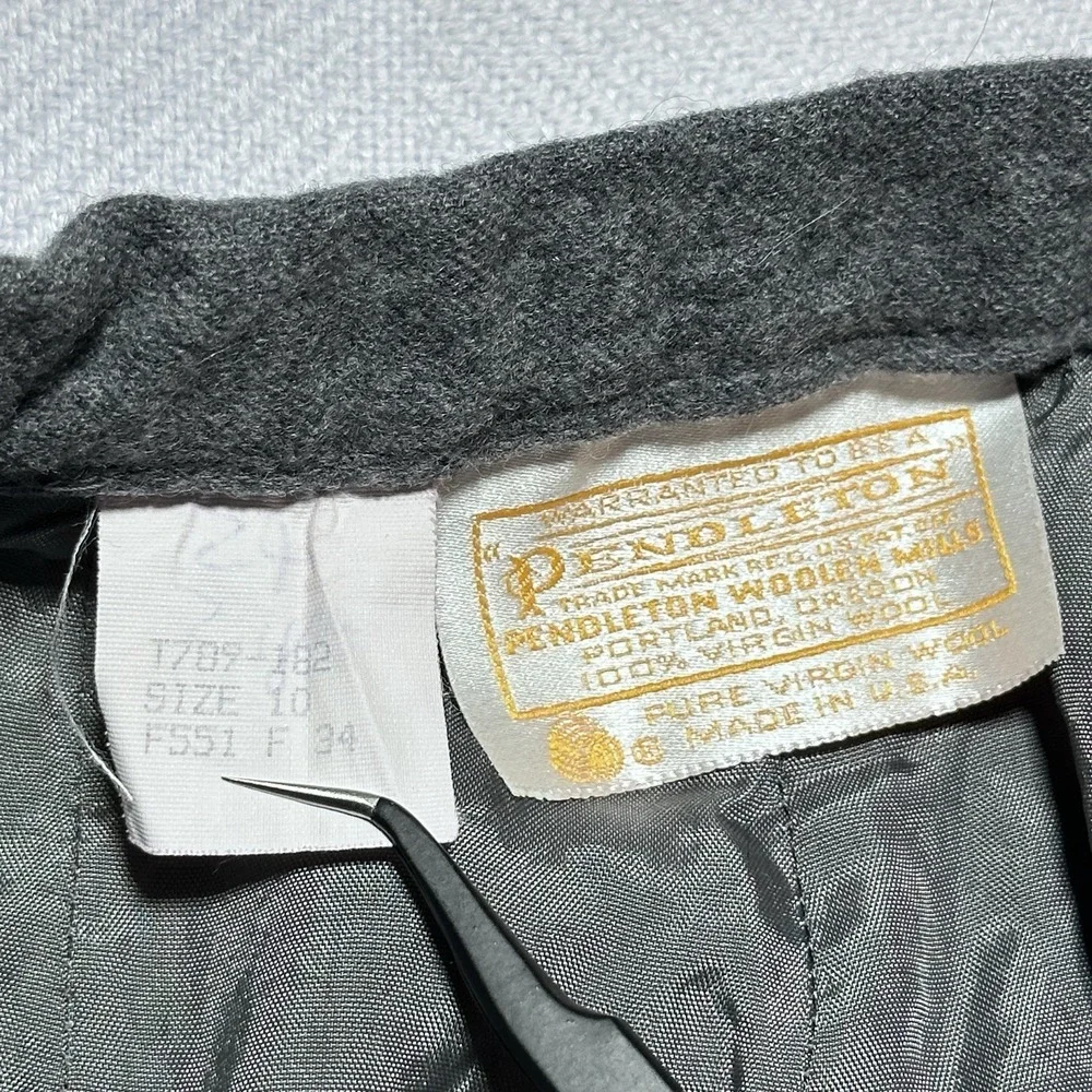 Vintage Pendleton Virgin Wool Flannel Pants Womens‎ 10 Gray Lined Straight Leg